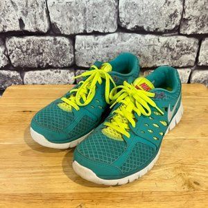 Nike Turquoise & Yellow Lace Up Low Top Sneakers Size 7 1/2